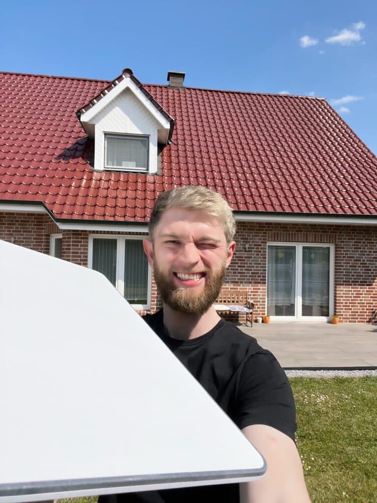 Viktor with his Starlink dish